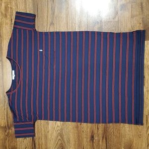 Womens Vans blue striped short sleeve tshirt dress size S